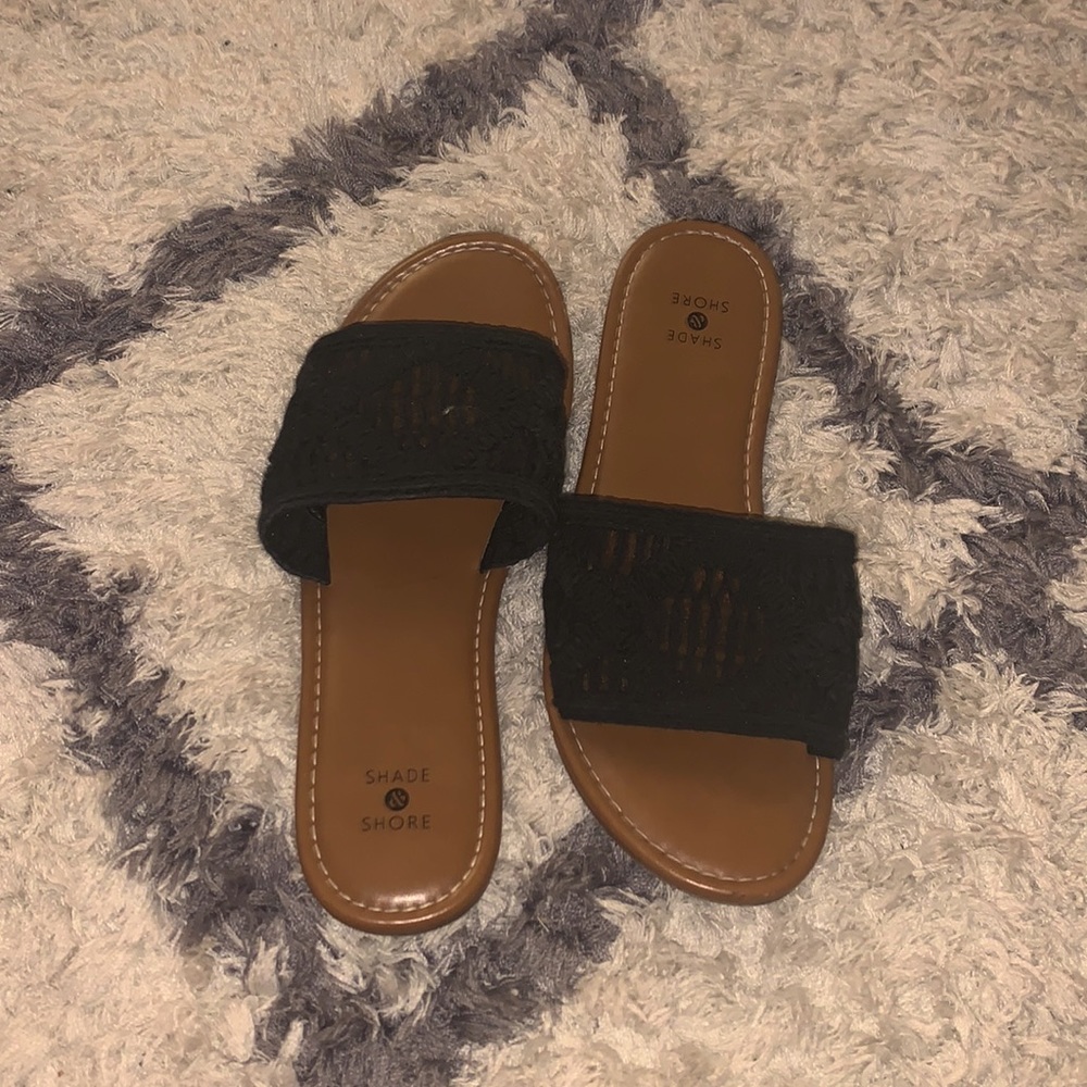 Women's Black Slides